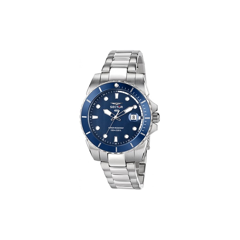 Montre Sector Homme bracelet argenté et bleu
