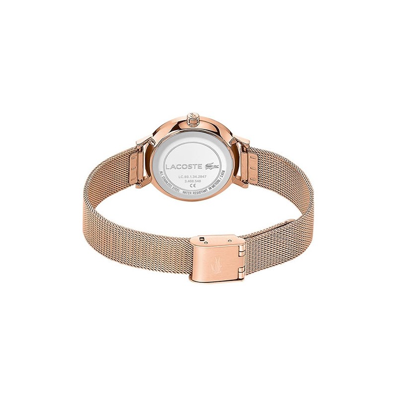 Montre Femme Lacoste Mini MOON milanaise dorée rose