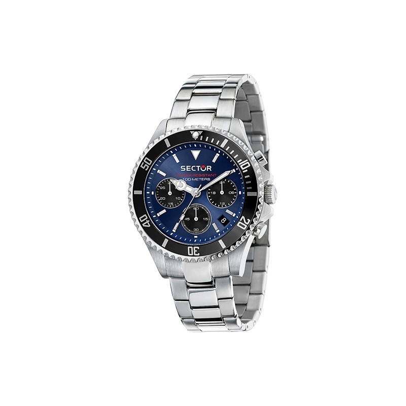 Montre Sector Homme bracelet argenté et bleu