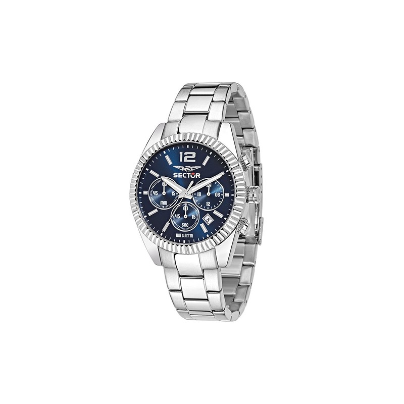 Montre Sector Homme bracelet argenté et cadran bleu