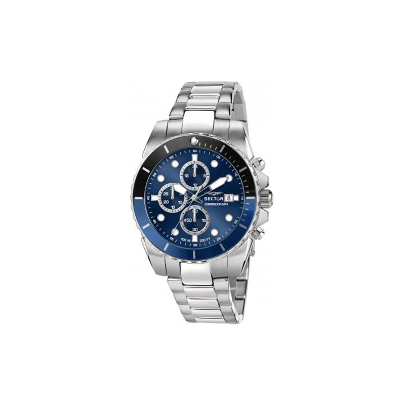 Montre Sector Homme bracelet argenté et bleu