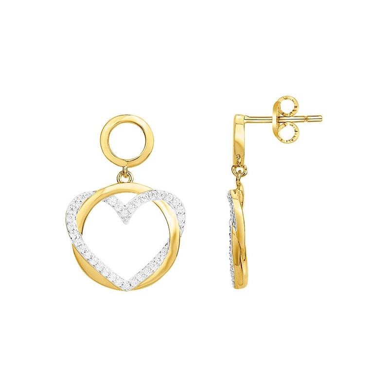Boucles d'oreilles plaqué or motif coeur 