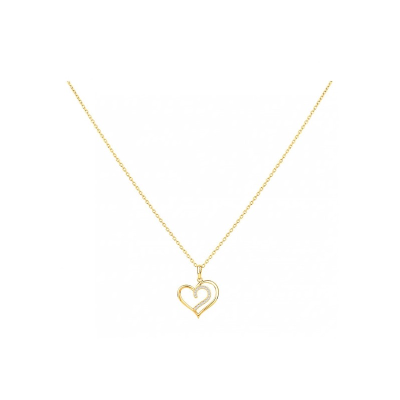 Collier plaqué or motif coeur 