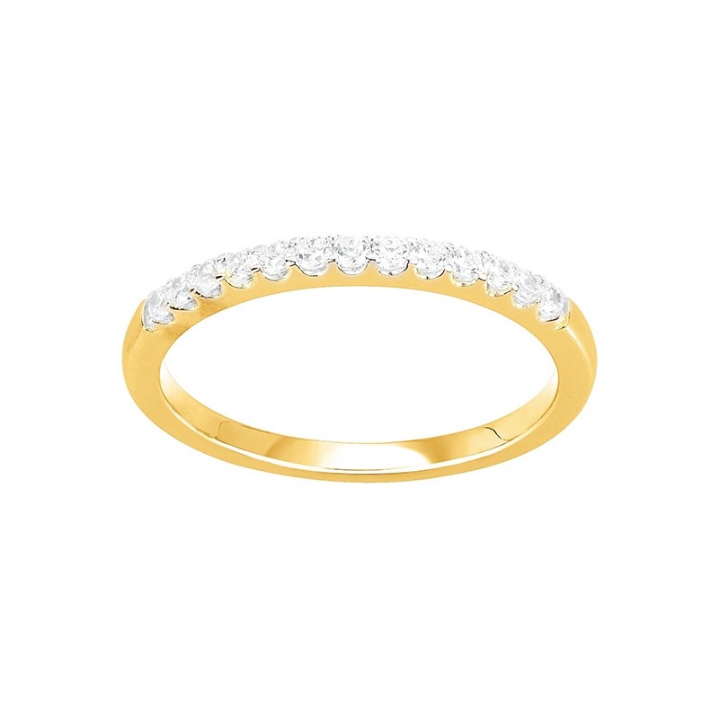 Bague type alliance plaqué or et oxyde de zirconium