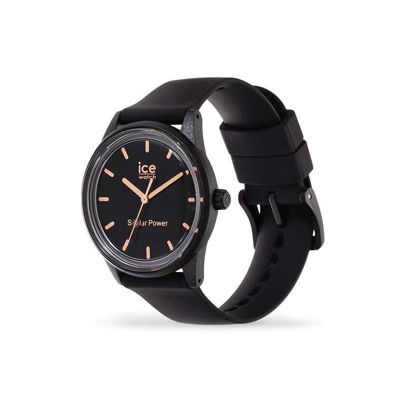 Montre Solar Power Black rose-Gold Ice-Watch Small