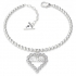 Bracelet Guess coeur en métal rhodié couleur argent.
