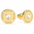 Boucles d'Oreilles puces acier rhodié doré « from guess With love » 