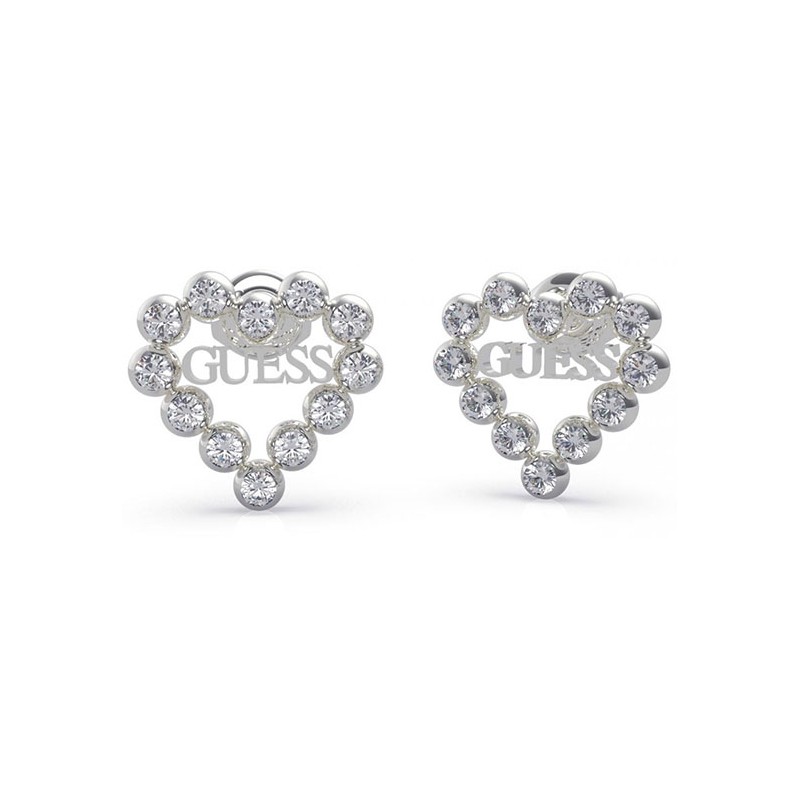 Boucles d'oreilles acier rhodié "Heart Romance"