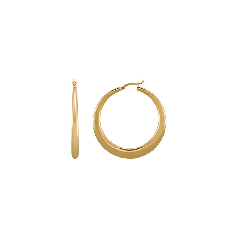 Boucles d'oreilles créoles en argent doré CHARLES GARNIER