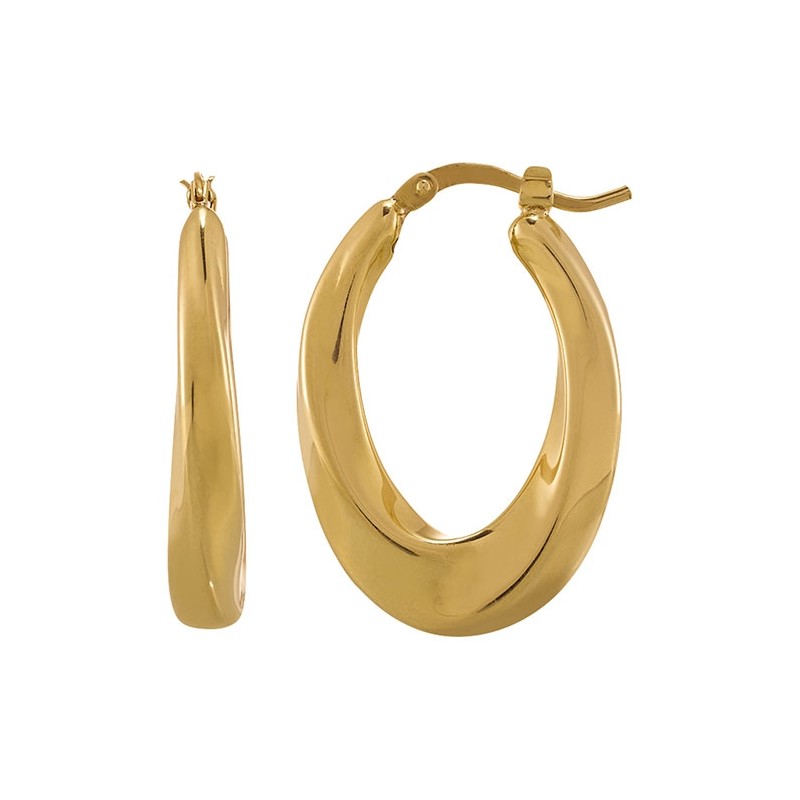 Boucles d'oreilles créoles en argent doré CHARLES GARNIER