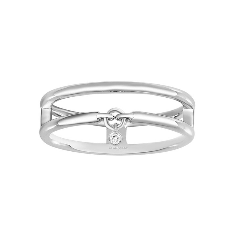 Bague optimiste argent 925/000 rhodié et diamant de la marque La Garçonne Diamant