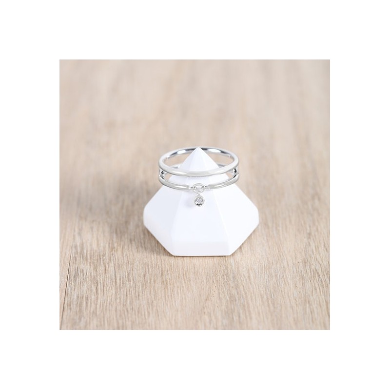 Bague optimiste argent 925/000 rhodié et diamant de la marque La Garçonne Diamant