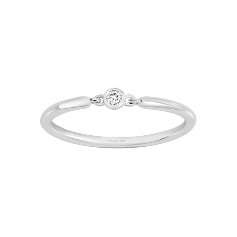 Bague essentielle argent 925/000 rhodié et diamant de la marque La Garçonne Diamant