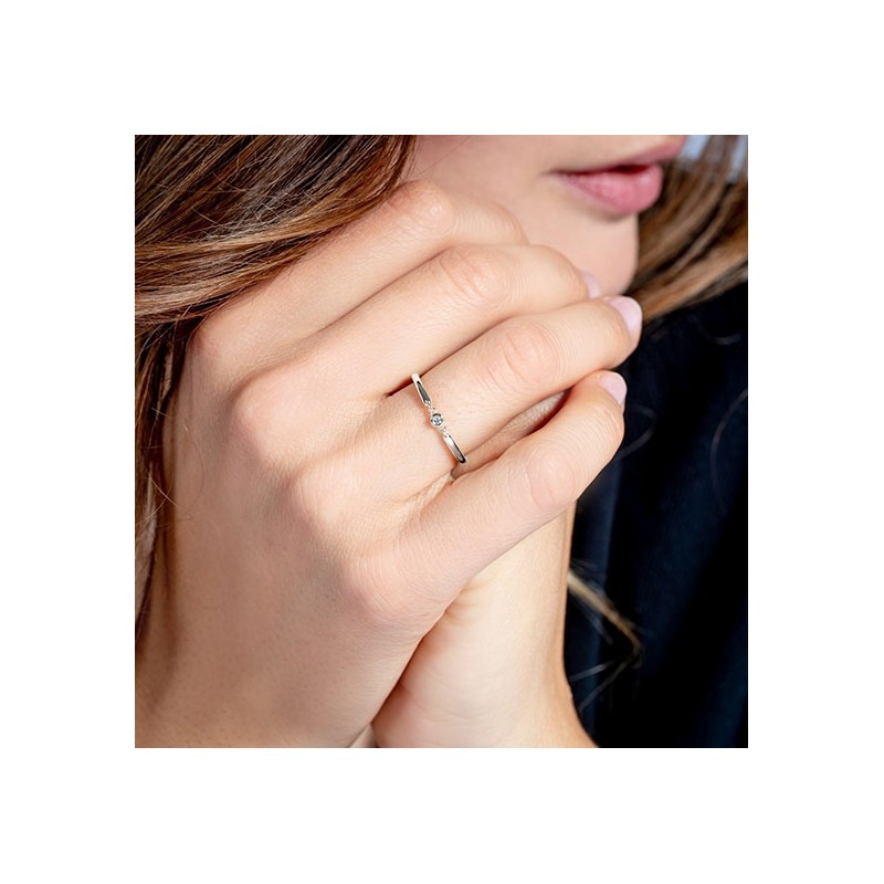 Bague essentielle argent 925/000 rhodié et diamant de la marque La Garçonne Diamant