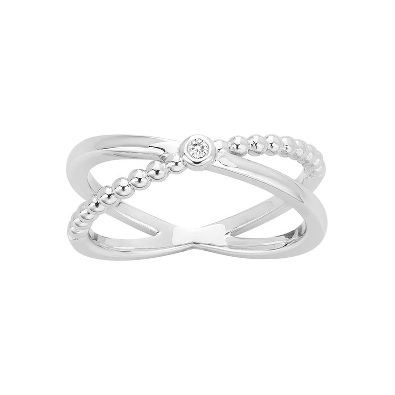 Bague indécise argent 925/000 rhodié et diamant de la marque La Garçonne