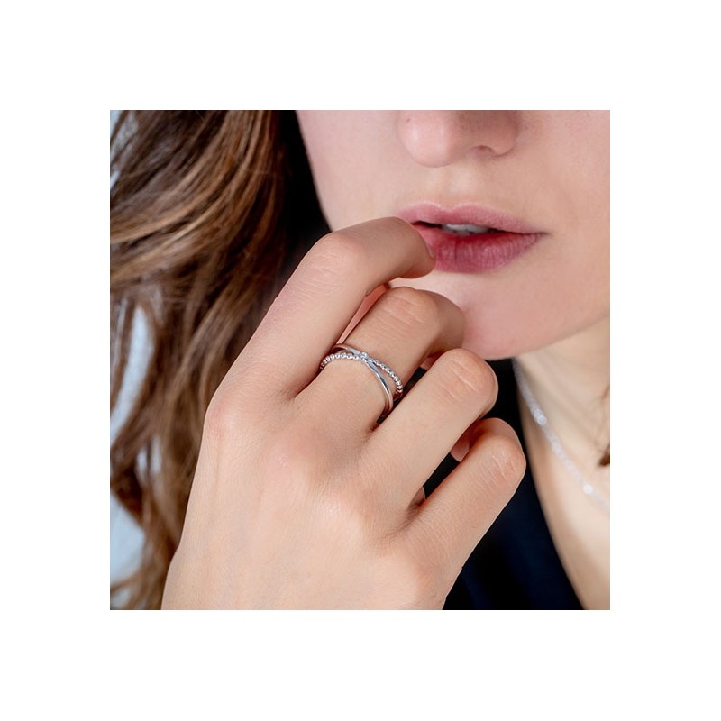 Bague indécise argent 925/000 rhodié et diamant de la marque La Garçonne