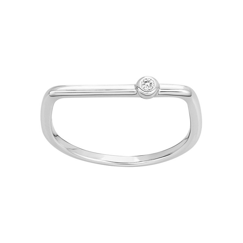 Bague funambule argent 925/000 rhodié et diamant de la marque La Garçonne