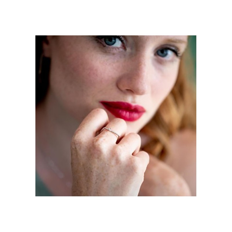 Bague funambule argent 925/000 rhodié et diamant de la marque La Garçonne