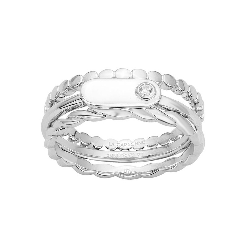 Bague addict argent 925/000 rhodié et diamant de la marque La Garçonne