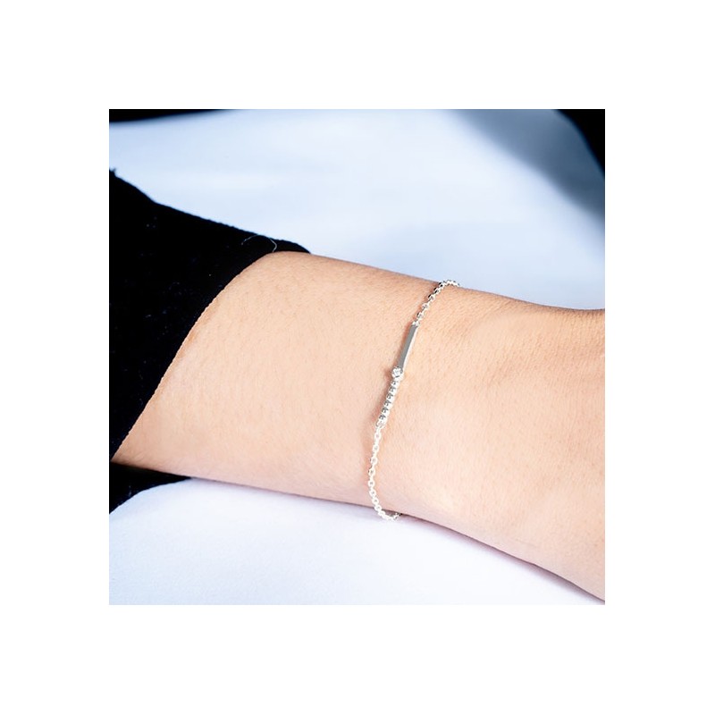Bracelet indécise argent 925/000 rhodié et diamant de la marque La Garçonne