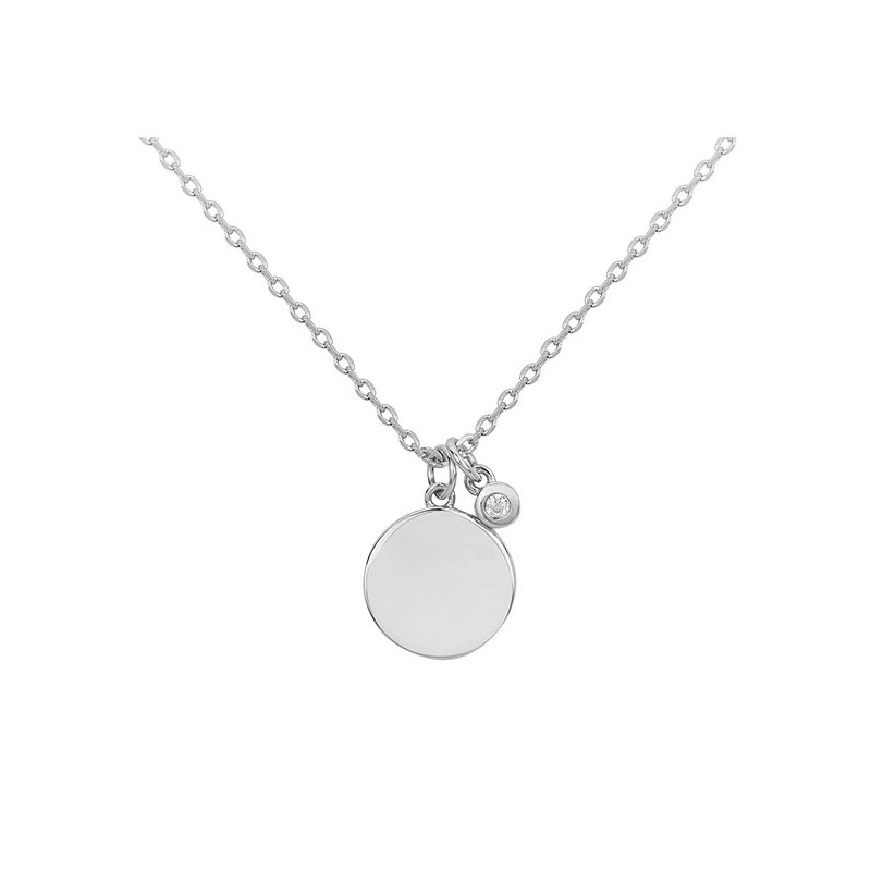 Collier argent "jamais sans toi" 925/000 rhodié et diamant La Garçonne