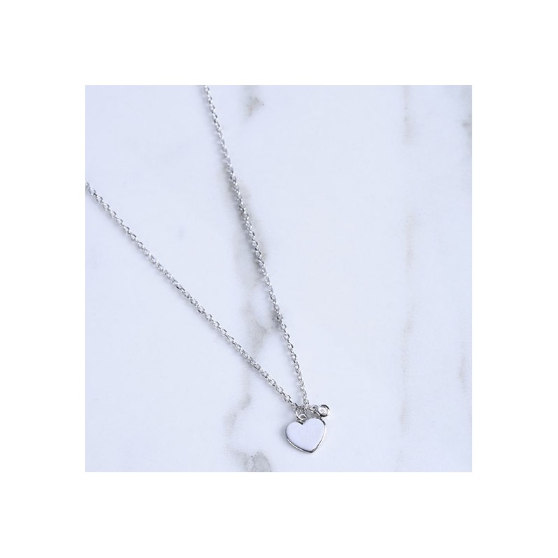 Collier argent "jamais sans toi" 925/000 rhodié et diamant La Garçonne