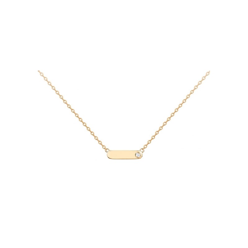 Collier plaqué or et diamant "Harmonie" La Garçonne
