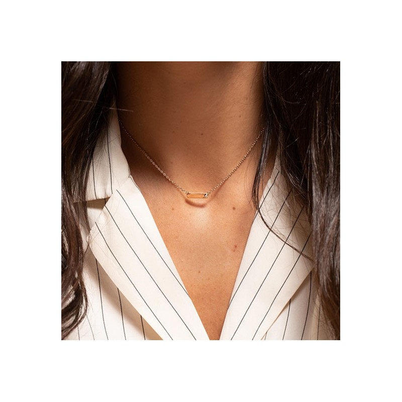 Collier plaqué or et diamant "Harmonie" La Garçonne