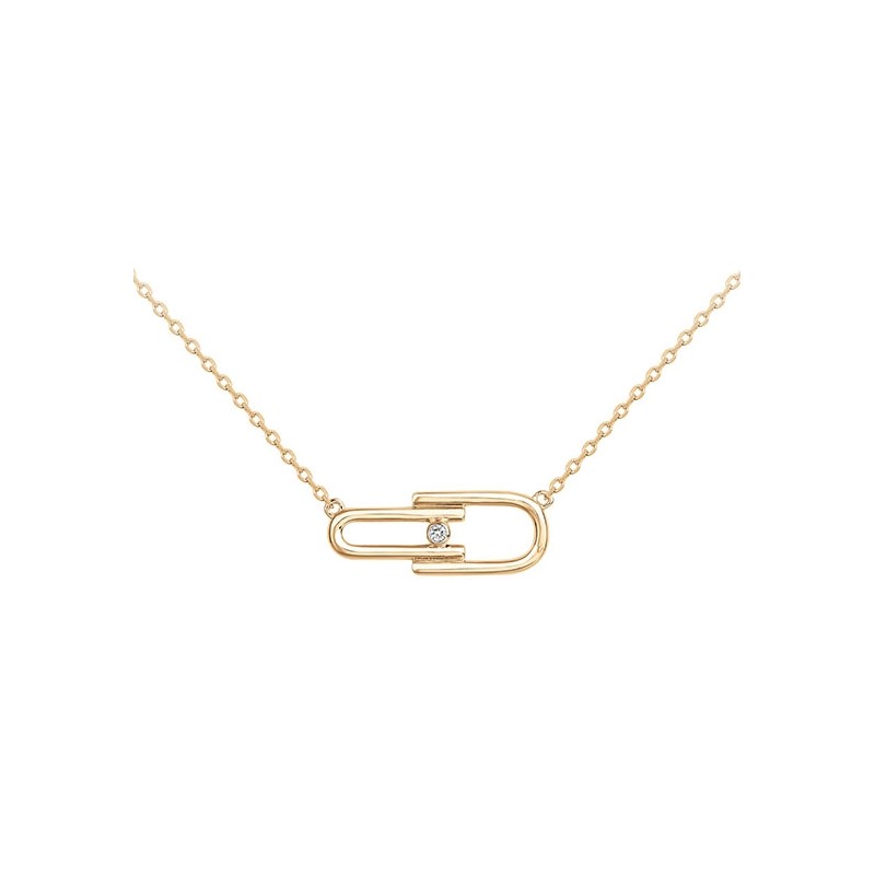 Collier plaqué or et diamant "évidence" La Garçonne