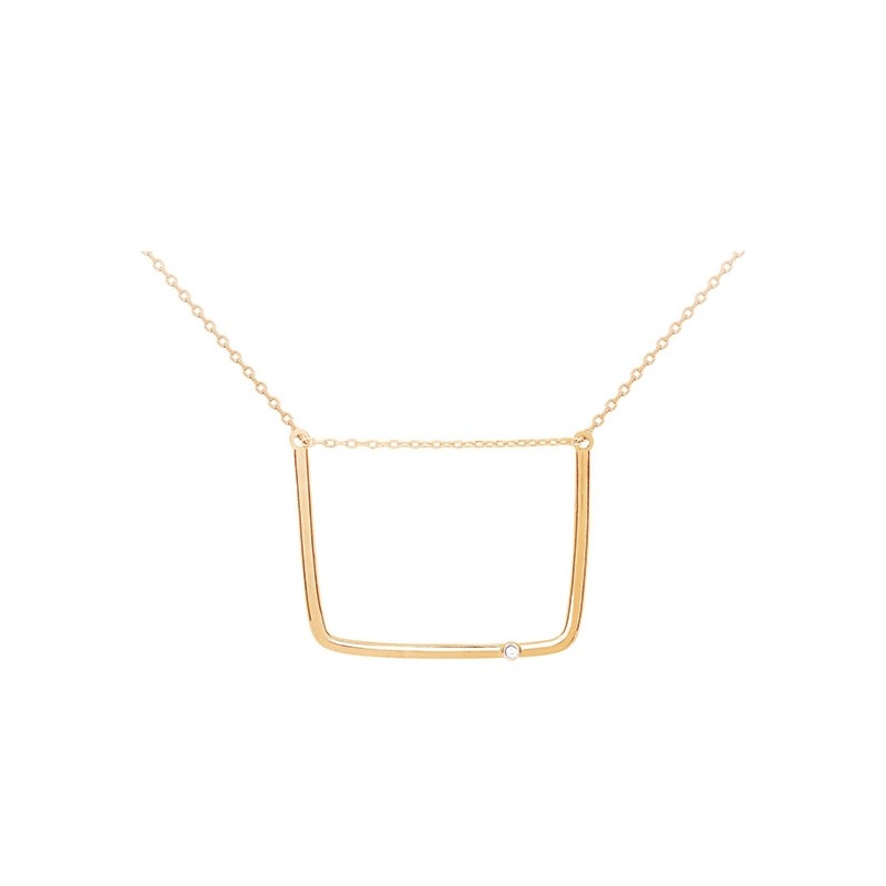 Collier plaqué or et diamant "funambule" La Garçonne