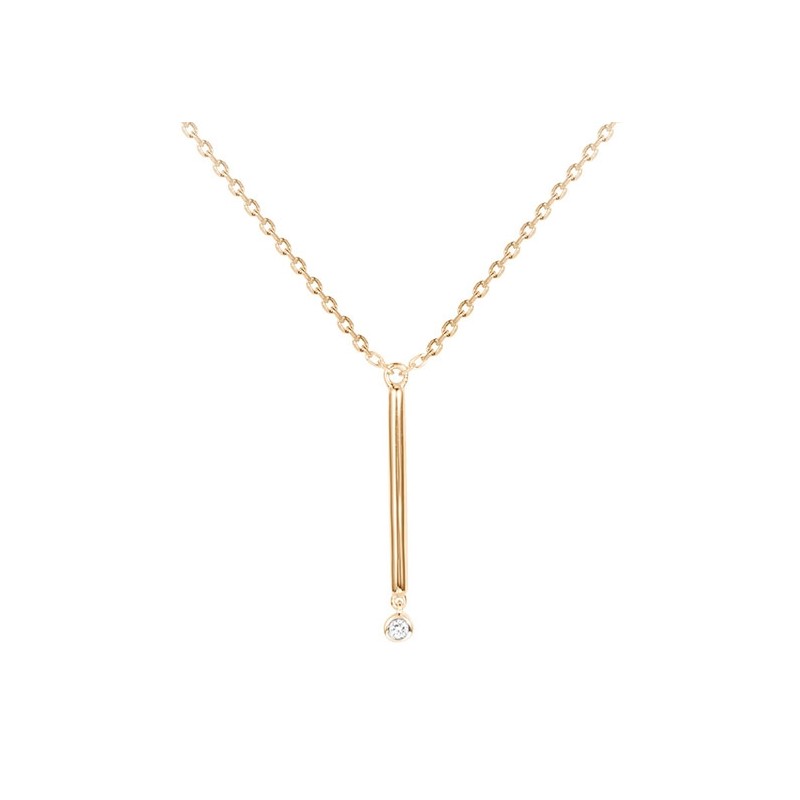 Collier plaqué or et diamant "essentielle" La Garçonne