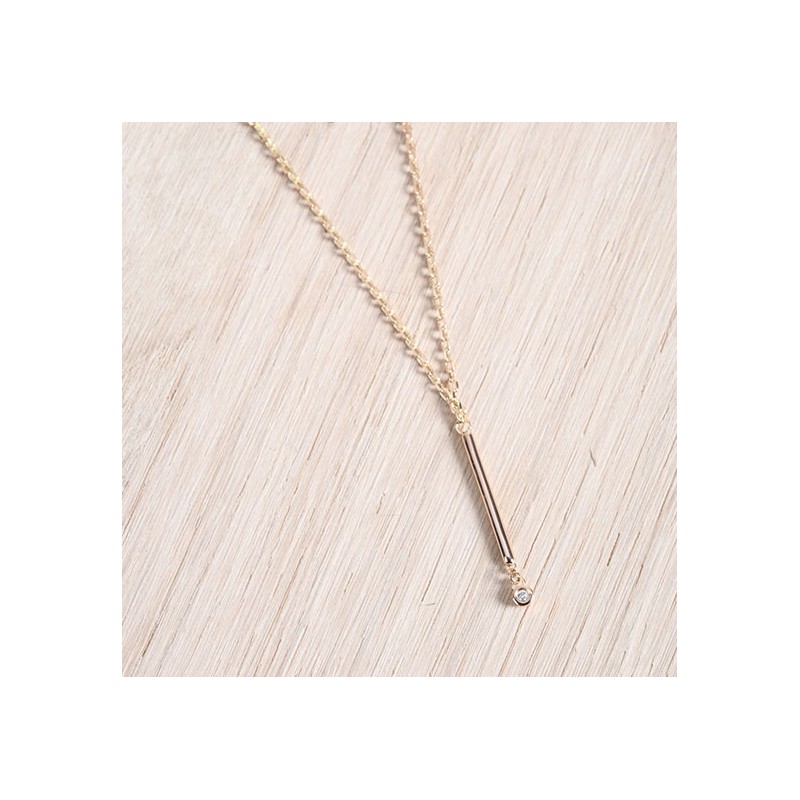 Collier plaqué or et diamant "essentielle" La Garçonne