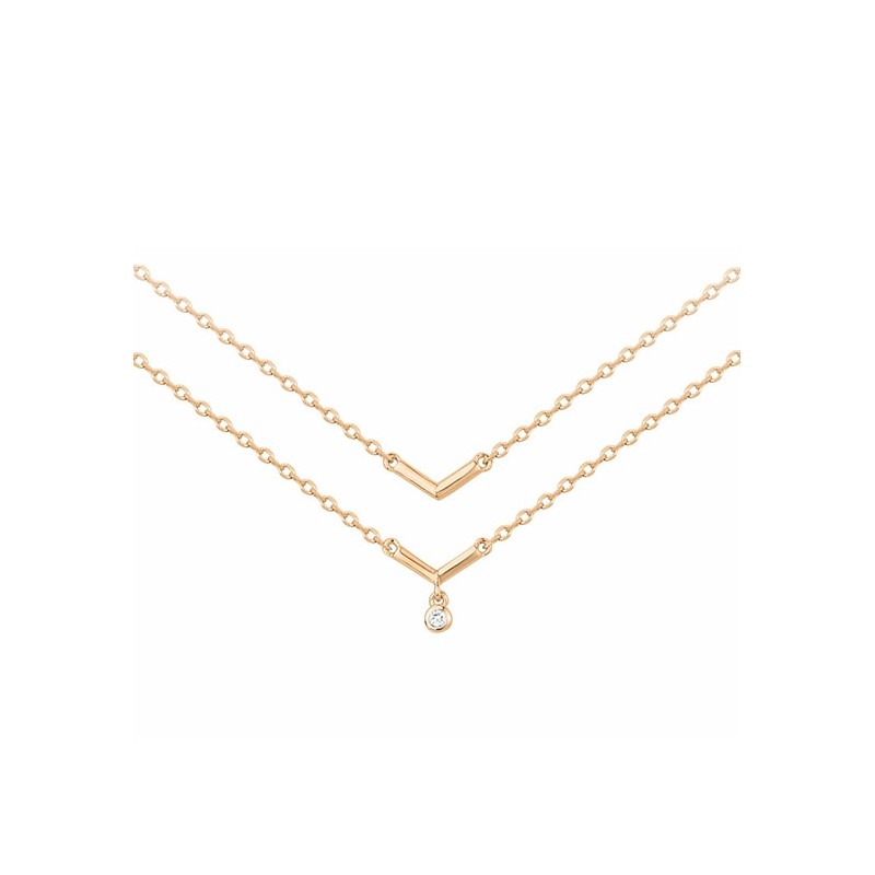 Collier plaqué or et diamant "essentielle" La Garçonne