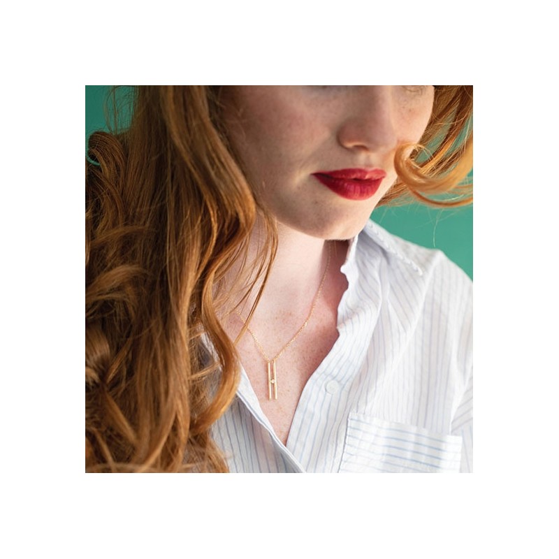 Collier plaqué or et diamant "harmonie" La Garçonne