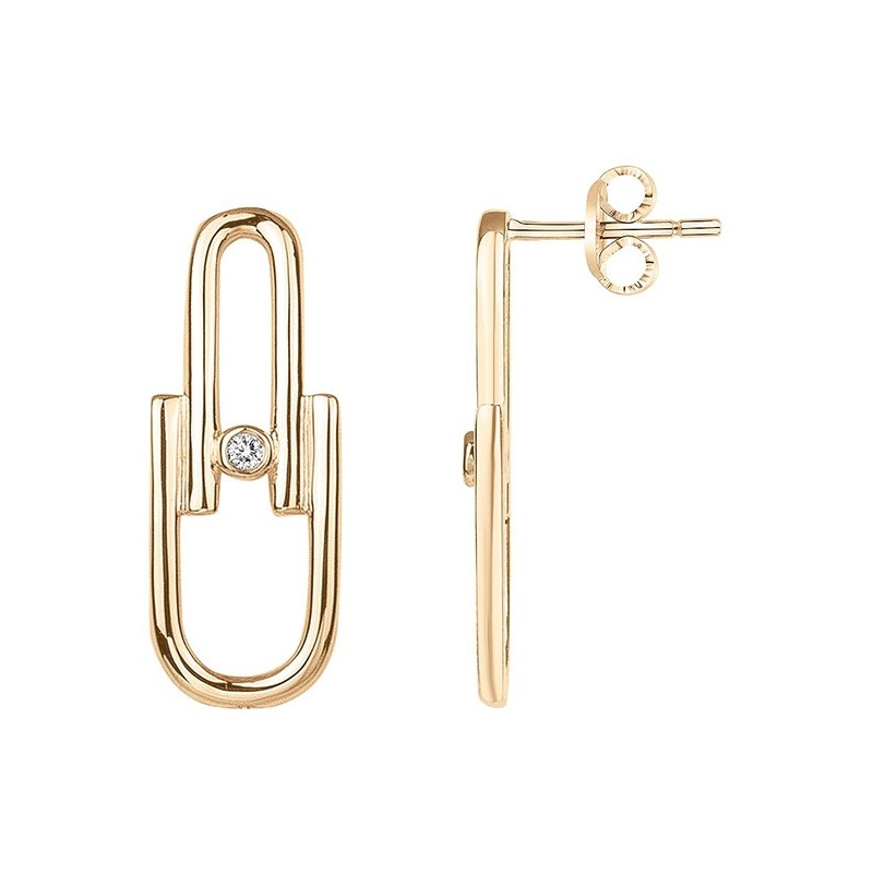 Boucles d'oreilles évidence" plaqué or marque la garçonne