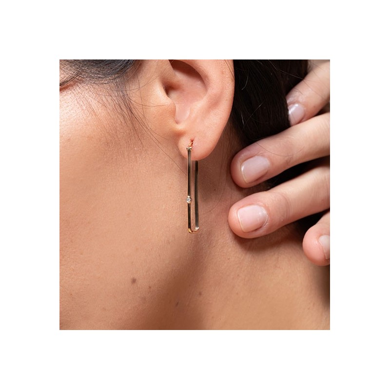 Boucles d'oreilles funanbule" plaqué or marque la garçonne