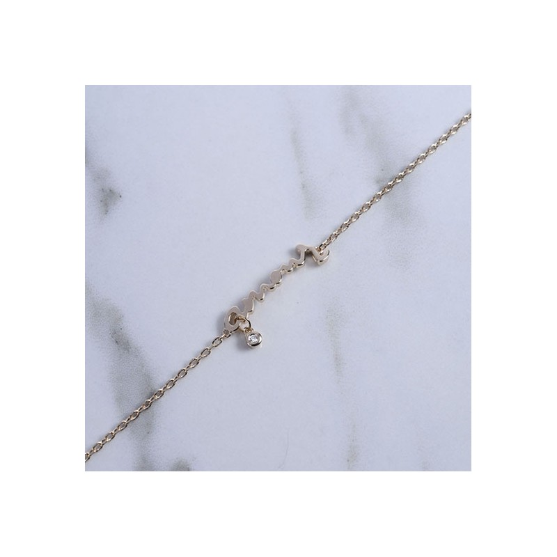 Bracelet plaqué or et diamant "toi, mon amour" La Garçonne