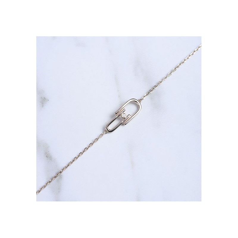 Bracelet plaqué or et diamant "évidence" La Garçonne