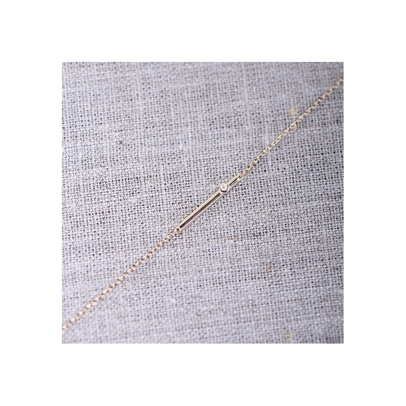 Bracelet plaqué or et diamant "Funambule" La Garçonne