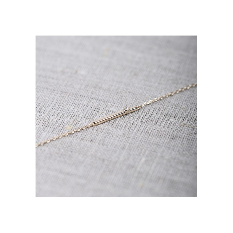 Bracelet plaqué or et diamant "Funambule" La Garçonne