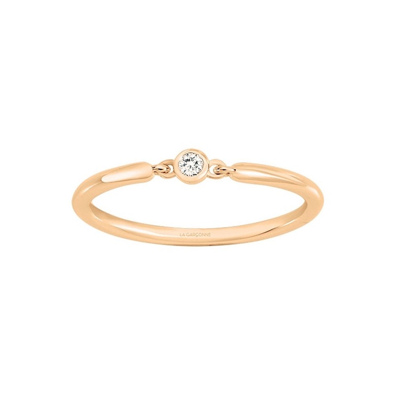 Bague essentielle plaqué or et diamant de la marque La Garçonne