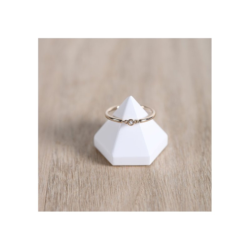 Bague essentielle plaqué or et diamant de la marque La Garçonne