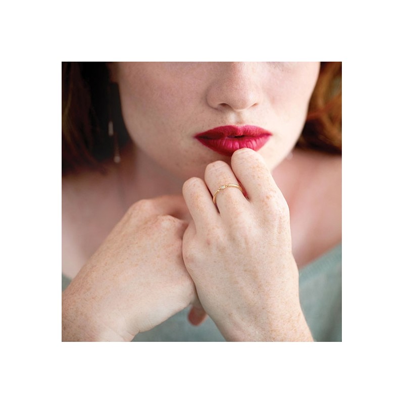 Bague essentielle plaqué or et diamant de la marque La Garçonne