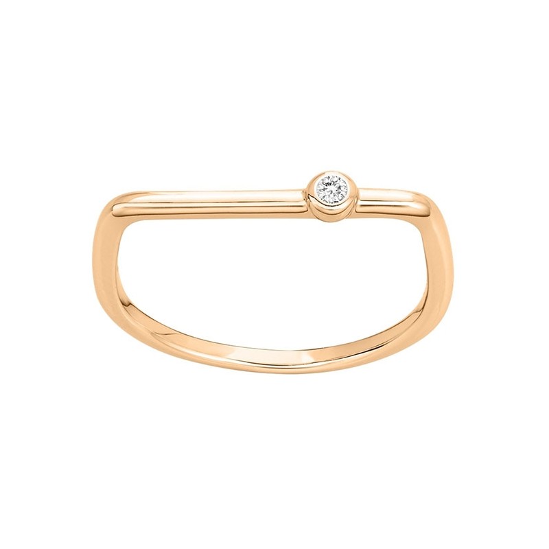 Bague funambule plaqué or et diamant de la marque La Garçonne