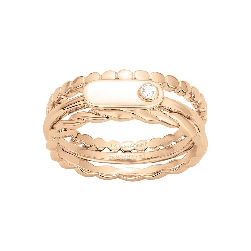 Bague addict plaqué or et diamant de la marque La Garçonne
