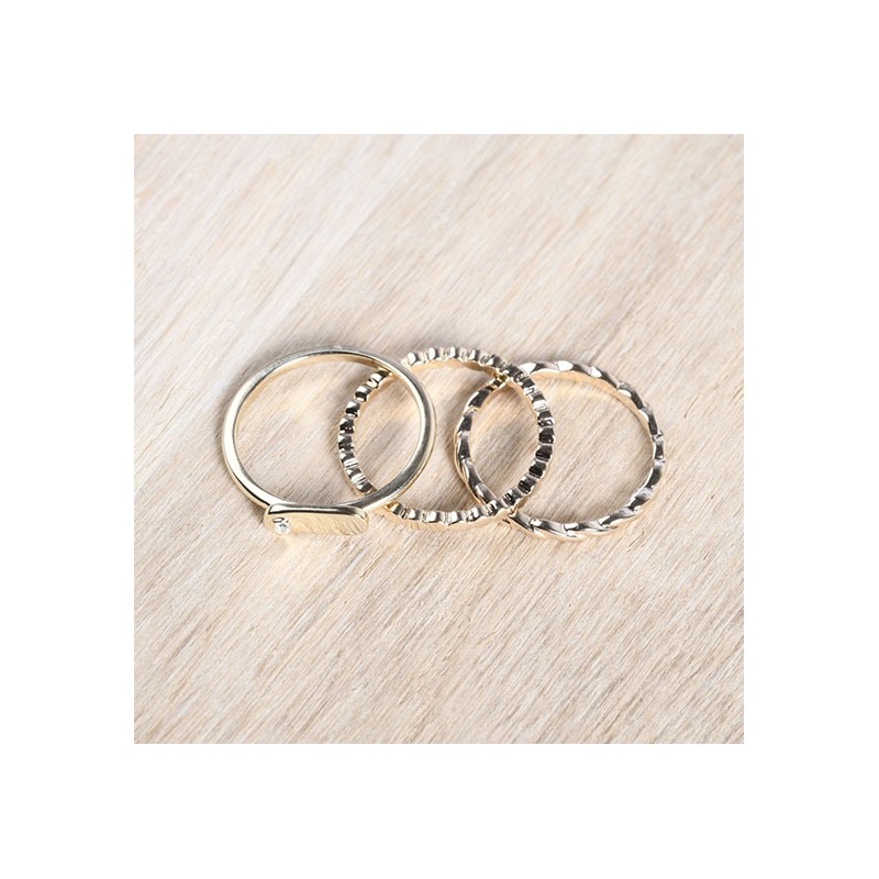 Bague addict plaqué or et diamant de la marque La Garçonne