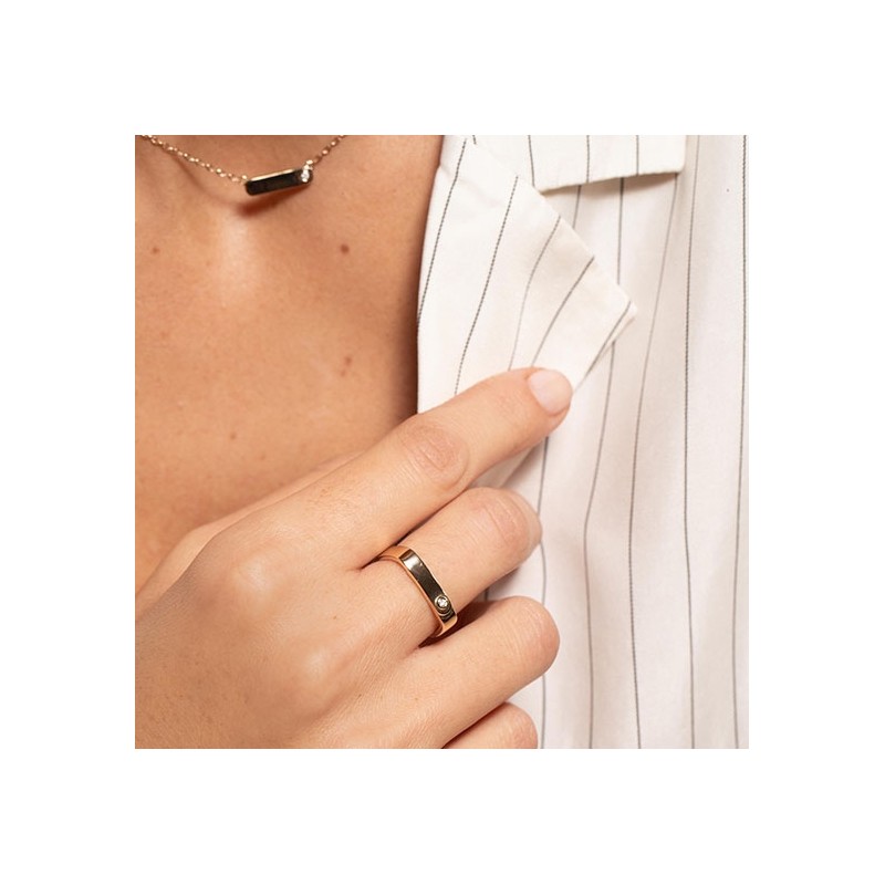 Bague ange gardien plaqué or et diamant de la marque La Garçonne