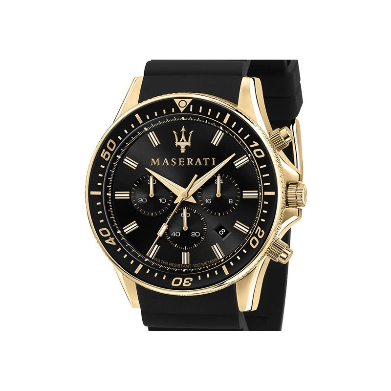 Montre Homme Sfida Maserati noire et dorée 