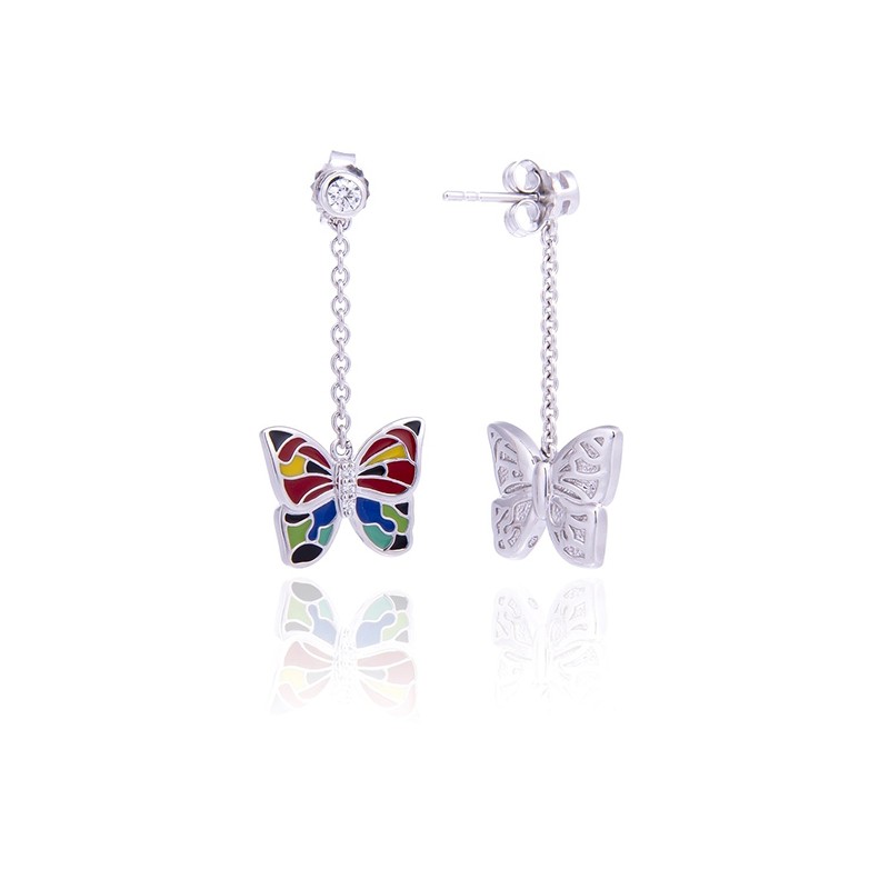 Boucles d'oreilles Una Storia Papillon argent 925/000 