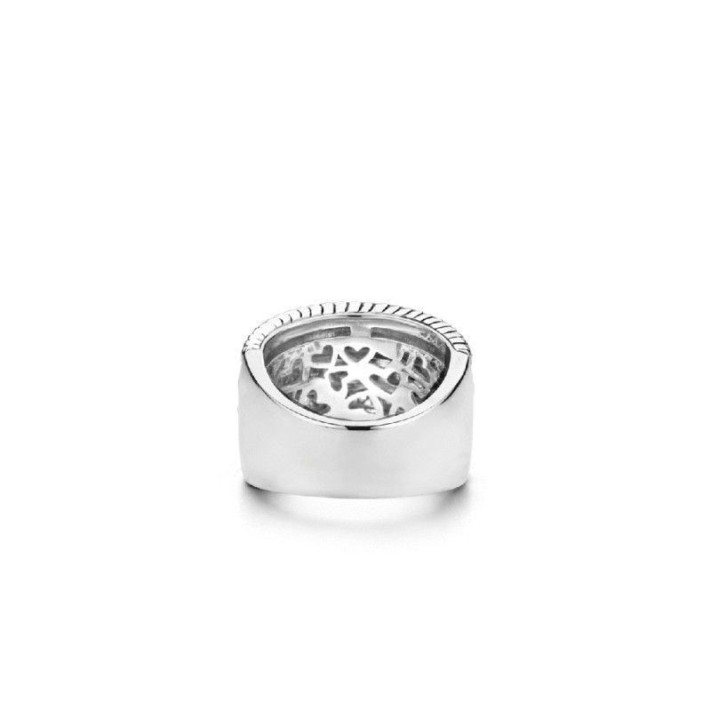 BAGUE EN ARGENT 925/000 RHODIE ET OXYDES DE ZIRCONUIM